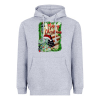 Heather Grey merry christmas  statue of liberty Heavyweight Hoodie - BarkalooDesign