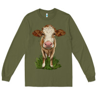Army Green simmental heifer Long Sleeve Tee - LillyAllenDesigns