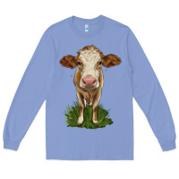 Colony Blue simmental heifer Long Sleeve Tee - LillyAllenDesigns