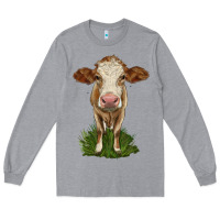 Heather Grey simmental heifer Long Sleeve Tee - LillyAllenDesigns