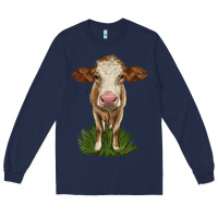Navy simmental heifer Long Sleeve Tee - LillyAllenDesigns