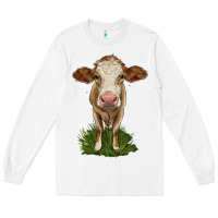 White simmental heifer Long Sleeve Tee - LillyAllenDesigns