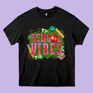 School Vibes Heavy Core Tee Designed By Texasbilliewilder
