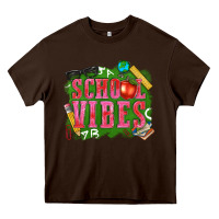 Chocolate Brown school vibes Heavy Core Tee - texasbilliewilder