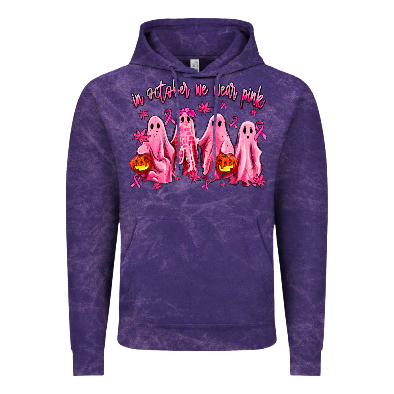 In October We Wear Pink Ghosts Vintage Hoodie by AdoDesignShop | Teevron