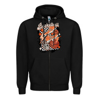Black checkered retro basketball Zipper Hoodie - MaliasSmallBusiness