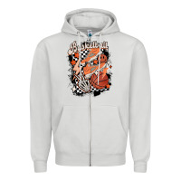 Dove Grey checkered retro basketball Zipper Hoodie - MaliasSmallBusiness