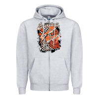Heather Grey checkered retro basketball Zipper Hoodie - MaliasSmallBusiness