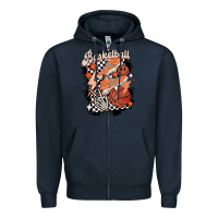 Navy checkered retro basketball Zipper Hoodie - MaliasSmallBusiness
