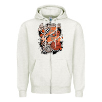 Oatmeal Heather checkered retro basketball Zipper Hoodie - MaliasSmallBusiness