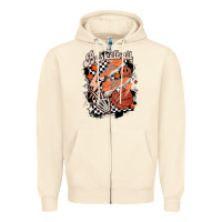 Sandshell checkered retro basketball Zipper Hoodie - MaliasSmallBusiness