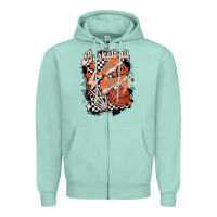 Seafoam checkered retro basketball Zipper Hoodie - MaliasSmallBusiness