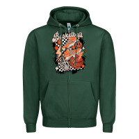 Sports Green checkered retro basketball Zipper Hoodie - MaliasSmallBusiness