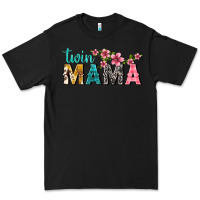 Black twin mama with flowers Premium Tee - texasbilliewilder