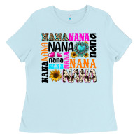 Baby Blue nana gemstone sunflower Ladies Tee - texasbilliewilder