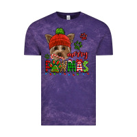 Cloud Purple merry pawmas christmas yorkie Vintage Tee - Jasminsmagicworld