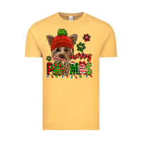 Vintage Mustard merry pawmas christmas yorkie Vintage Tee - Jasminsmagicworld