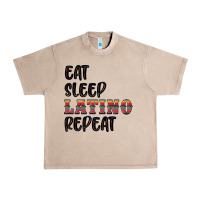 French Oak eat sleep latino repeat Urban Heavy Tee - BundleAndBundleShop