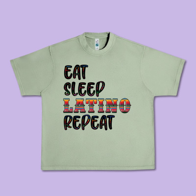 Eat Sleep Latino Repeat Urban Heavy Tee Designed By Bundleandbundleshop