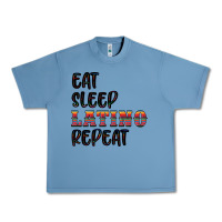 Pebble Blue eat sleep latino repeat Urban Heavy Tee - BundleAndBundleShop