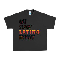 Pigment Black eat sleep latino repeat Urban Heavy Tee - BundleAndBundleShop