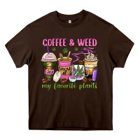 Chocolate Brown coffee and weed my favorite plants Heavy Core Tee - Zillion Design Studio