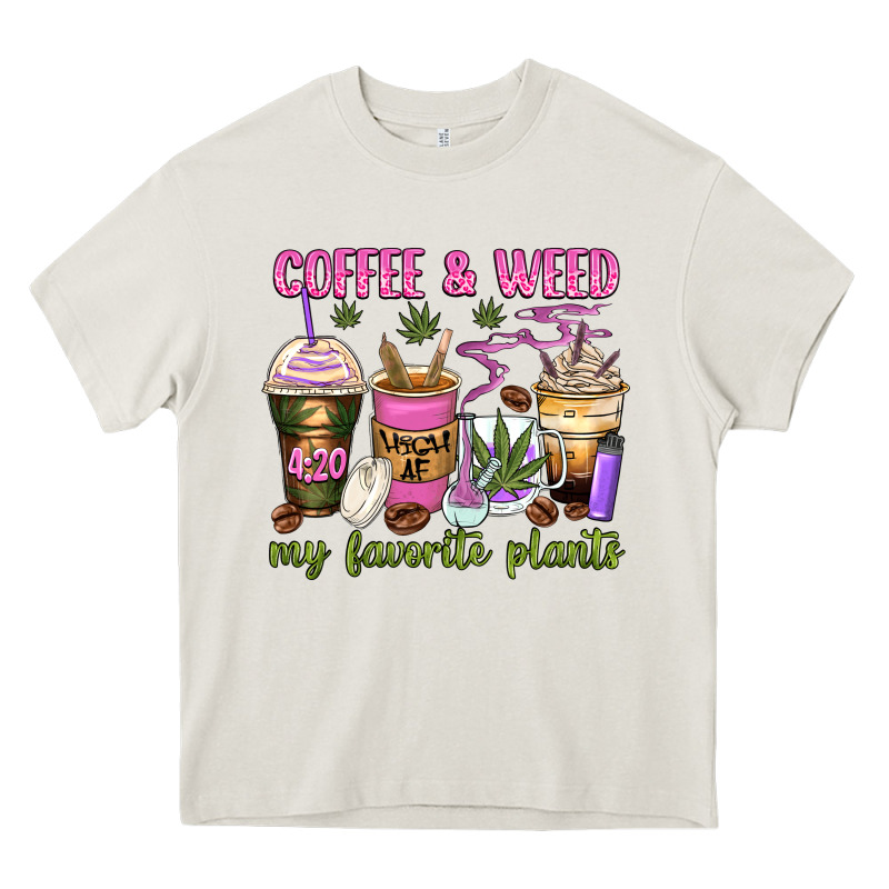 Coffee And Weed My Favorite Plants Heavy Core Tee by Zillion Design Studio | Teevron