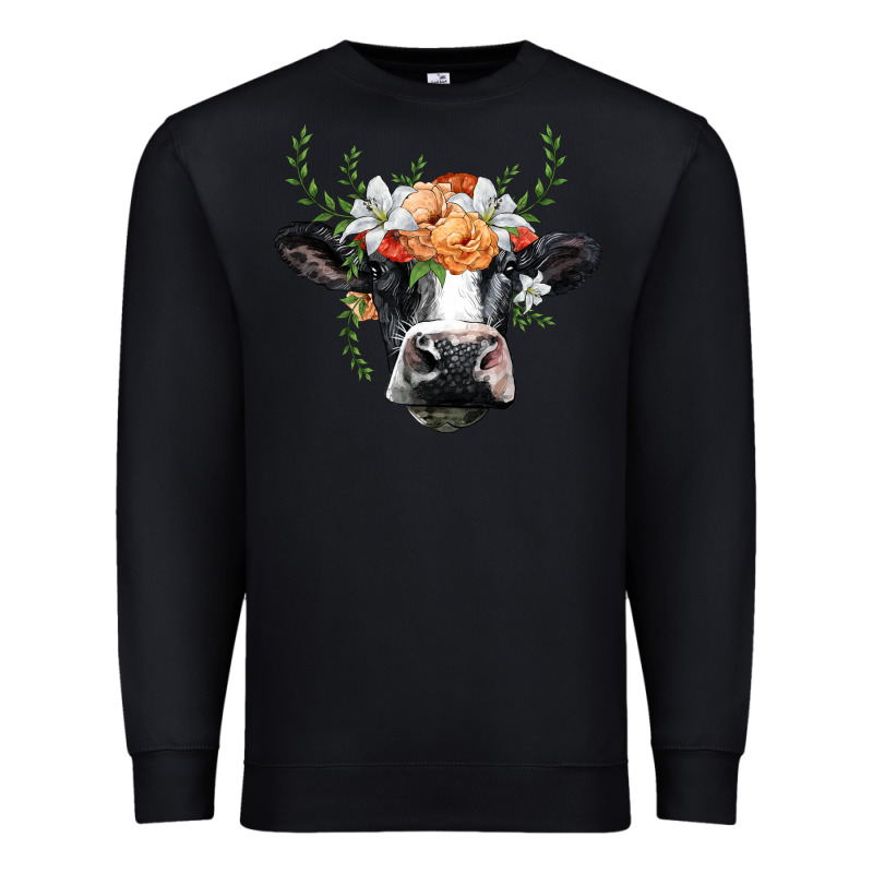 Holstein Cow Head Premium Sweatshirt by BarkalooDesign | Teevron