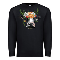 Black holstein cow head Premium Sweatshirt - BarkalooDesign