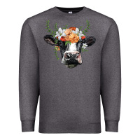 Charcoal Heather holstein cow head Premium Sweatshirt - BarkalooDesign
