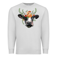 Dove Grey holstein cow head Premium Sweatshirt - BarkalooDesign