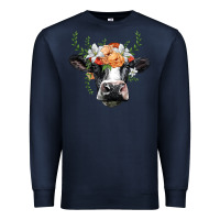 Navy holstein cow head Premium Sweatshirt - BarkalooDesign