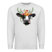 Oatmeal Heather holstein cow head Premium Sweatshirt - BarkalooDesign