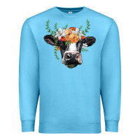 Ocean Blue holstein cow head Premium Sweatshirt - BarkalooDesign