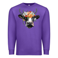Purple holstein cow head Premium Sweatshirt - BarkalooDesign