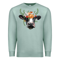 Seafoam holstein cow head Premium Sweatshirt - BarkalooDesign