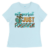 Baby Blue not perfect just forgiven Ladies Tee - texasbilliewilder