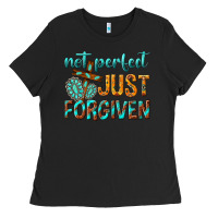 Black not perfect just forgiven Ladies Tee - texasbilliewilder