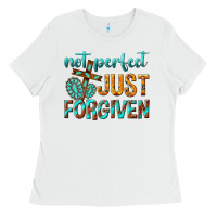 White not perfect just forgiven Ladies Tee - texasbilliewilder