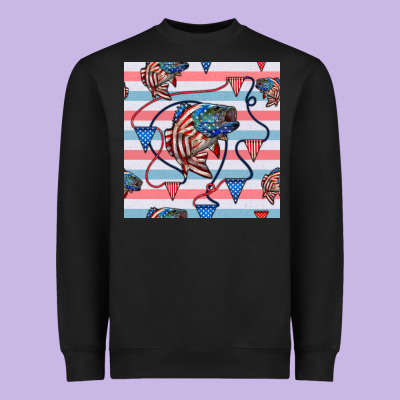 American Flag Bass Heavyweight Sweatshirt Designed By Bundleandbundleshop