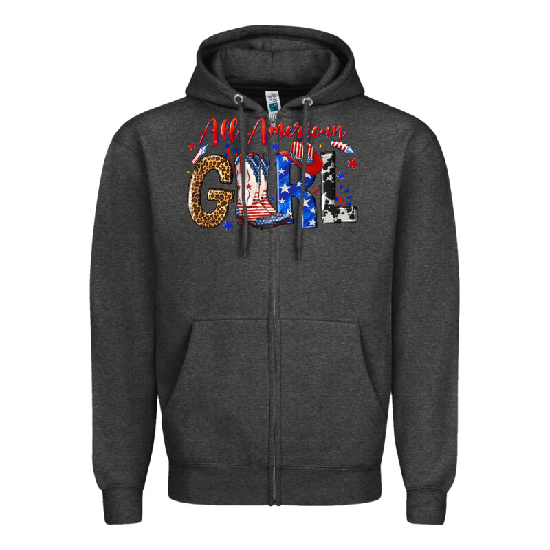 All American Girl Zipper Hoodie by NancyCooperArtShop | Teevron