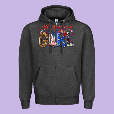 All American Girl Zipper Hoodie Designed By Nancycooperartshop