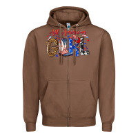 Chestnut all american girl Zipper Hoodie - NancyCooperArtShop