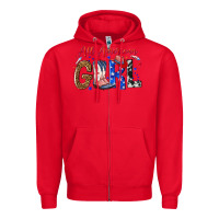 Red all american girl Zipper Hoodie - NancyCooperArtShop