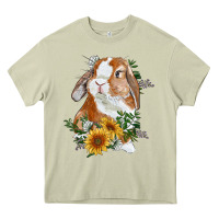Mossy bunny with sunflowers Heavy Core Tee - RanaPortraitStore