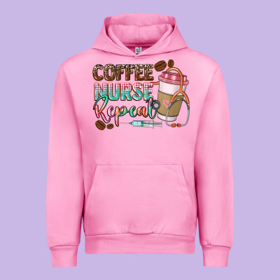 Coffee Nurse Repeat Urban Hoodie Designed By Cowgirlartshop
