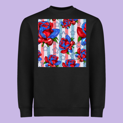 Patriotic Roses Heavyweight Sweatshirt Designed By Bundleandbundleshop