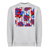 Heather Grey patriotic roses Heavyweight Sweatshirt - BundleAndBundleShop