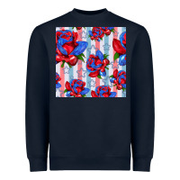 Navy patriotic roses Heavyweight Sweatshirt - BundleAndBundleShop