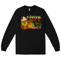 Black Pumpkin spice everything nice Long Sleeve Tee - NancyCooperArtShop
